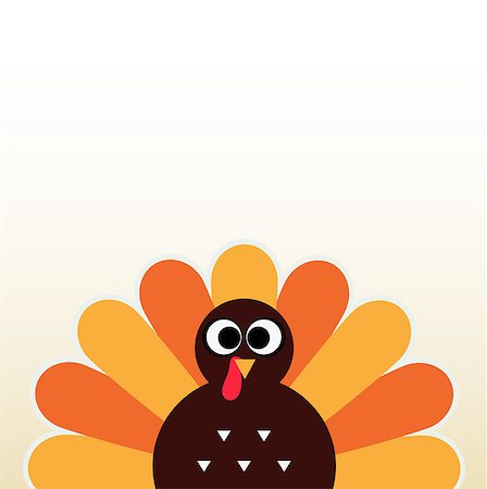 Happy Thanksgiving day card with copyspace. Vector Illustration Stock Photo - Budget Royalty-Free & Subscription, Code: 400-07218919