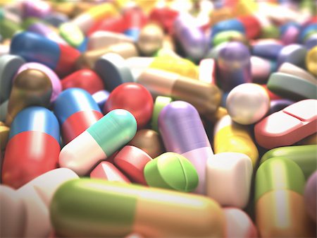 Large amount of dietary supplements and remedies for health. Stock Photo - Budget Royalty-Free & Subscription, Code: 400-07218910