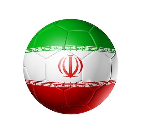 simsearch:600-06936138,k - 3D soccer ball with Iran team flag, world football cup Brazil 2014. isolated on white with clipping path Fotografie stock - Microstock e Abbonamento, Codice: 400-07219444