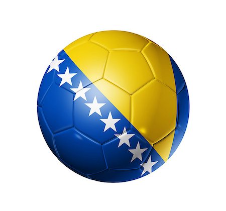 3D soccer ball with Bosnia and Herzegovina team flag, world football cup Brazil 2014. isolated on white with clipping path Photographie de stock - Aubaine LD & Abonnement, Code: 400-07219442
