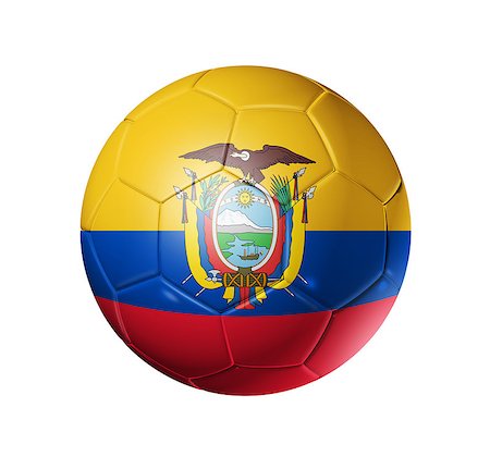 simsearch:600-06936138,k - 3D soccer ball with Ecuador team flag, world football cup Brazil 2014. isolated on white with clipping path Fotografie stock - Microstock e Abbonamento, Codice: 400-07219443