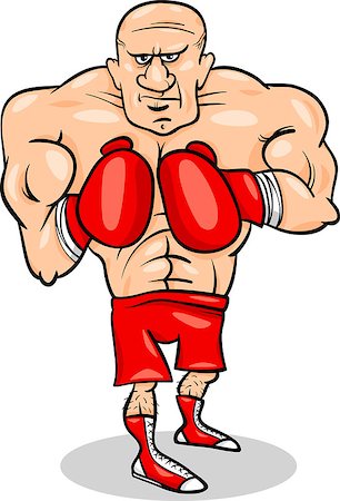 Cartoon Illustrations of Boxer Sportsman or Fighter Stock Photo - Budget Royalty-Free & Subscription, Code: 400-07219565