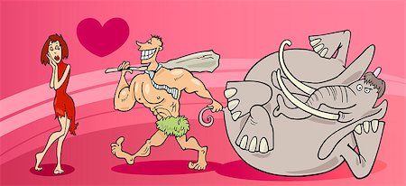 simsearch:400-06523060,k - Valentines Day Greeting Card Cartoon Illustration of Funny Man in Love with Cupid Arrow in his Heart Stock Photo - Budget Royalty-Free & Subscription, Code: 400-07219576