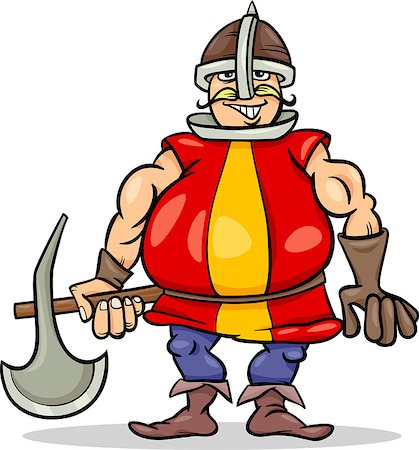 simsearch:400-07053938,k - Cartoon Illustration of Funny Knight with Axe Stock Photo - Budget Royalty-Free & Subscription, Code: 400-07219588