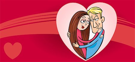 simsearch:400-06523060,k - Valentines Day Greeting Card Cartoon Illustration of Funny Couple in Love Stock Photo - Budget Royalty-Free & Subscription, Code: 400-07219580