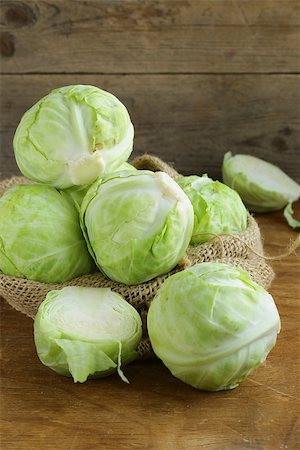 simsearch:400-06429494,k - ripe white cabbage on a wooden table Stock Photo - Budget Royalty-Free & Subscription, Code: 400-07210439