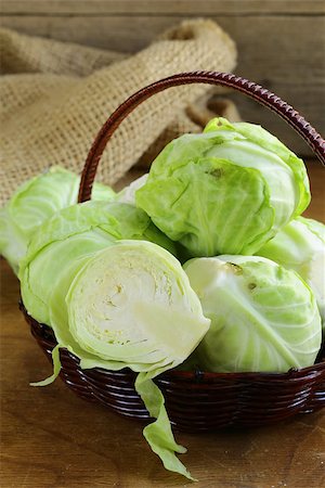 simsearch:400-06429494,k - ripe white cabbage on a wooden table Stock Photo - Budget Royalty-Free & Subscription, Code: 400-07210440