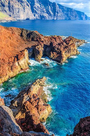 simsearch:400-08919030,k - Rocks on North-west coast of Tenerife near Punto Teno Lighthouse, Canarian Islands Photographie de stock - Aubaine LD & Abonnement, Code: 400-07210721