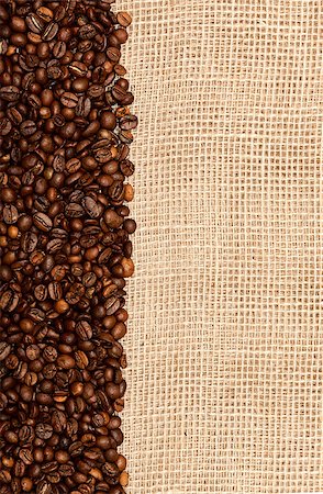 row of sacks - Coffee beans on a rough sacking Stock Photo - Budget Royalty-Free & Subscription, Code: 400-07210945