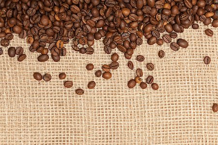 row of sacks - Coffee beans on a rough sacking Stock Photo - Budget Royalty-Free & Subscription, Code: 400-07210947