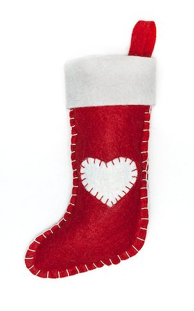 Christmas sock isolated on white background Foto de stock - Super Valor sin royalties y Suscripción, Código: 400-07210976