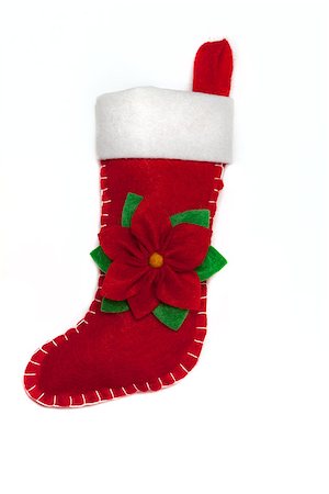 Christmas sock isolated on white background Stock Photo - Budget Royalty-Free & Subscription, Code: 400-07210977