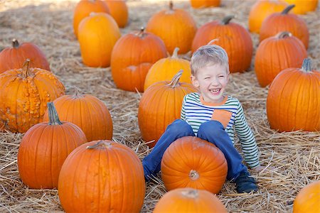 simsearch:400-07169847,k - cute laughing boy having fun at the pumpkin patch Photographie de stock - Aubaine LD & Abonnement, Code: 400-07211168