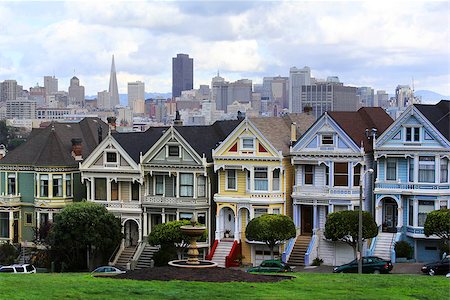 View to San Francisco with Alamo Square Foto de stock - Super Valor sin royalties y Suscripción, Código: 400-07211290