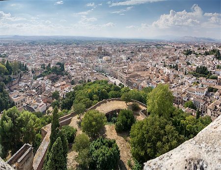 Panoramic view of the Alhambra in Granada. Views of Granada, Sacromonte and Albaicin Stock Photo - Budget Royalty-Free & Subscription, Code: 400-07211408
