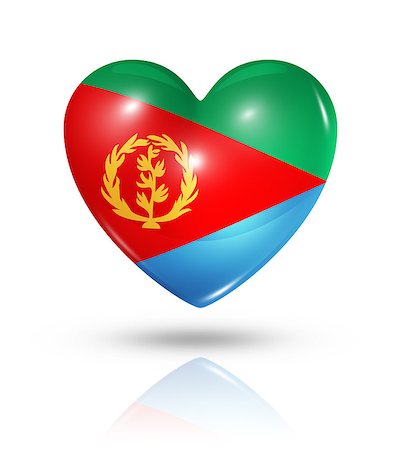 simsearch:400-07105024,k - Love Eritrea symbol. 3D heart flag icon isolated on white with clipping path Foto de stock - Super Valor sin royalties y Suscripción, Código: 400-07211447