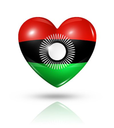 simsearch:400-07105024,k - Love Malawi symbol. 3D heart flag icon isolated on white with clipping path Foto de stock - Super Valor sin royalties y Suscripción, Código: 400-07211459