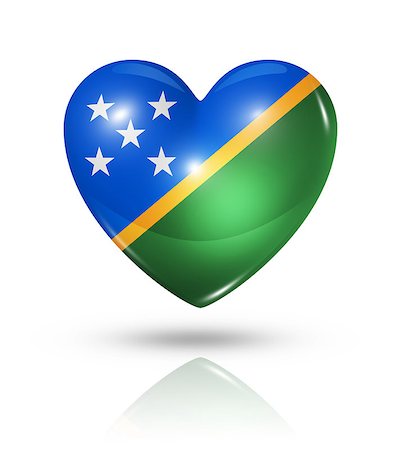 solomon - Love Solomon Islands symbol. 3D heart flag icon isolated on white with clipping path Foto de stock - Super Valor sin royalties y Suscripción, Código: 400-07211482