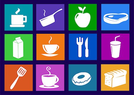 Kitchen and food icons Stock Photo - Budget Royalty-Free & Subscription, Code: 400-07211697