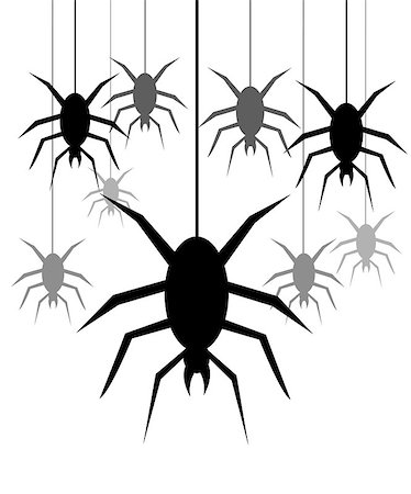 simsearch:400-08200203,k - Background with spiders hanging on a web Stock Photo - Budget Royalty-Free & Subscription, Code: 400-07211699