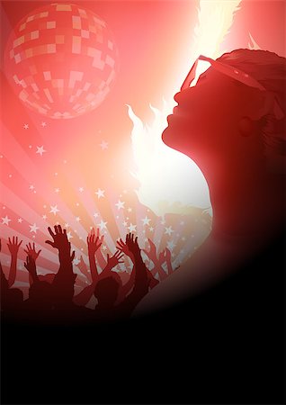 fire dancers - Dance Party And Red Light With Flame Effect, Dancing Crowd - Background Illustration, Vector Stock Photo - Budget Royalty-Free & Subscription, Code: 400-07211731