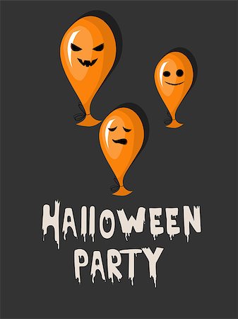 Halloween party invitation with a  balloons Stock Photo - Budget Royalty-Free & Subscription, Code: 400-07211748