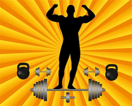 athlete with a barbell and dumbbell weights on a white background Photographie de stock - Aubaine LD & Abonnement, Code: 400-07211866