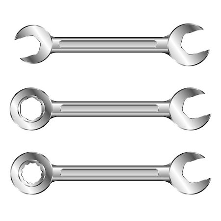 simsearch:400-04849167,k - detailed illustration of a set of steel spanners Stock Photo - Budget Royalty-Free & Subscription, Code: 400-07211933