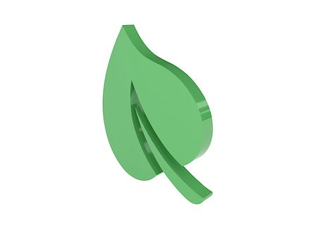 sibgat (artist) - Green leaf icon over white background. Concept 3D illustration. Stock Photo - Budget Royalty-Free & Subscription, Code: 400-07212205