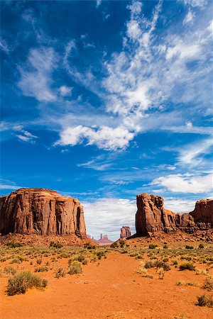 simsearch:400-05361560,k - Complementary colours blue and orange in this iconic view of Monument Valley, USA Photographie de stock - Aubaine LD & Abonnement, Code: 400-07212377