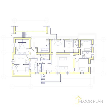 simsearch:400-06483447,k - Architectural vector apartment floor plan Fotografie stock - Microstock e Abbonamento, Codice: 400-07212389