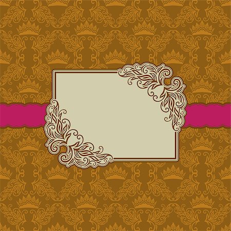 simsearch:400-06568874,k - Vector template frame design for greeting card . Background - seamless pattern. Stock Photo - Budget Royalty-Free & Subscription, Code: 400-07212593
