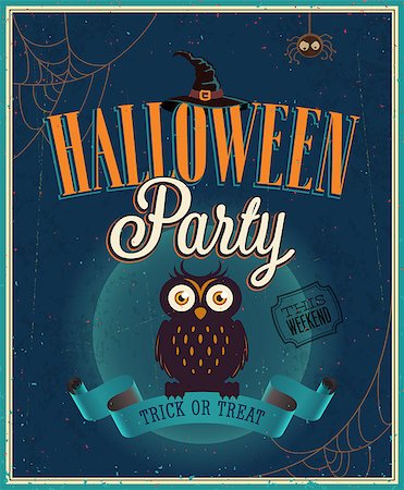Halloween Party Poster. Vector illustration. Stock Photo - Budget Royalty-Free & Subscription, Code: 400-07212693