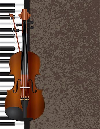 simsearch:400-05676575,k - Piano and Violin Bow Musical Instrument with Textured Background Illustration Photographie de stock - Aubaine LD & Abonnement, Code: 400-07213196