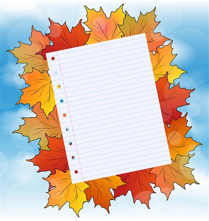 simsearch:400-07505799,k - Illustration colorful autumn maple leaves with note paper - vector Stock Photo - Budget Royalty-Free & Subscription, Code: 400-07213239