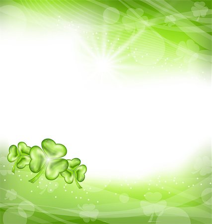 simsearch:400-07303639,k - Illustration St. Patrick Day green clover background - vector Photographie de stock - Aubaine LD & Abonnement, Code: 400-07213288