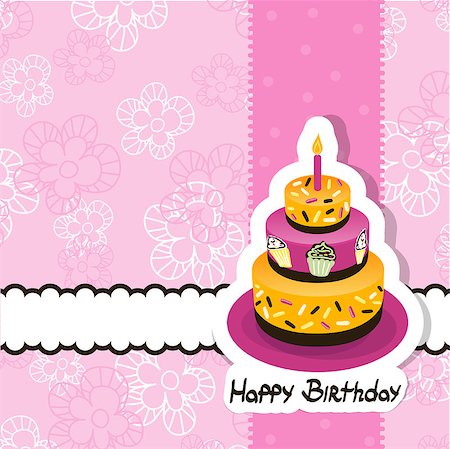 first birthday party - Template greeting card, vector illustration Stock Photo - Budget Royalty-Free & Subscription, Code: 400-07213509