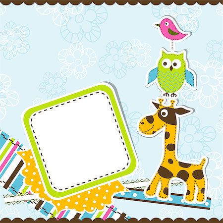 simsearch:400-07213506,k - Template greeting card, vector scrap illustration Stock Photo - Budget Royalty-Free & Subscription, Code: 400-07213522