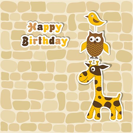 simsearch:400-07213531,k - Template greeting card, vector scrap illustration Foto de stock - Super Valor sin royalties y Suscripción, Código: 400-07213551