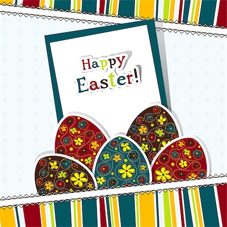 simsearch:400-05925759,k - Template Easter greeting card, vector illustration Photographie de stock - Aubaine LD & Abonnement, Code: 400-07213792