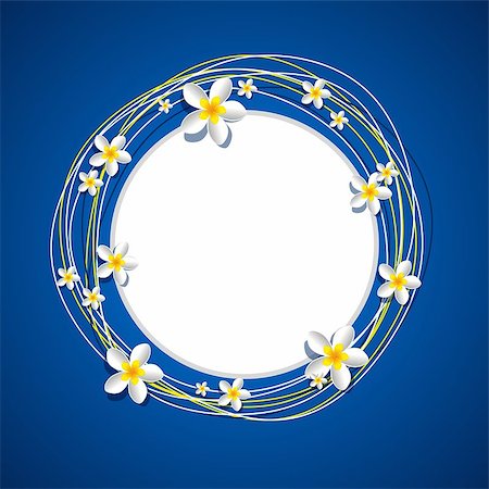 simsearch:400-05287751,k - Frangipani Flowers Frame on blue background vector illustration Fotografie stock - Microstock e Abbonamento, Codice: 400-07213883
