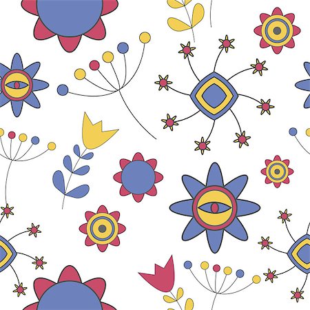 Abstract Cute Background  Flower Seamless Pattern Vector Illustration Stock Photo - Budget Royalty-Free & Subscription, Code: 400-07224095