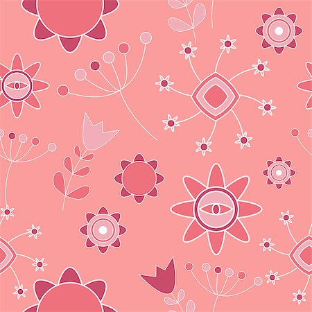 seamless summer backgrounds - Abstract Cute Background  Flower Seamless Pattern Vector Illustration Stock Photo - Budget Royalty-Free & Subscription, Code: 400-07224097