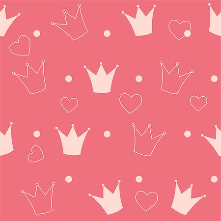 Princess Crown Seamless Pattern Background Vector Illustration. Stock Photo - Budget Royalty-Free & Subscription, Code: 400-07224099