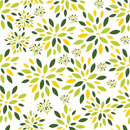 Flower Leaves Seamless Pattern Background Vector Illustration Stock Photo - Budget Royalty-Free & Subscription, Code: 400-07224102