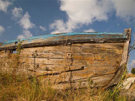Old nautical vessel - abandoned on the dry land Stock Photo - Budget Royalty-Free & Subscription, Code: 400-07224163