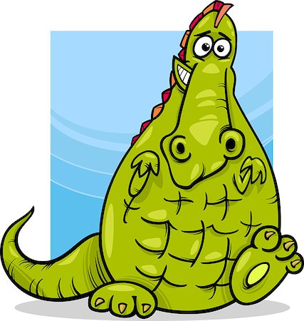 simsearch:400-07486756,k - Cartoon Illustration of Funny Dragon Fantasy Character Photographie de stock - Aubaine LD & Abonnement, Code: 400-07224171