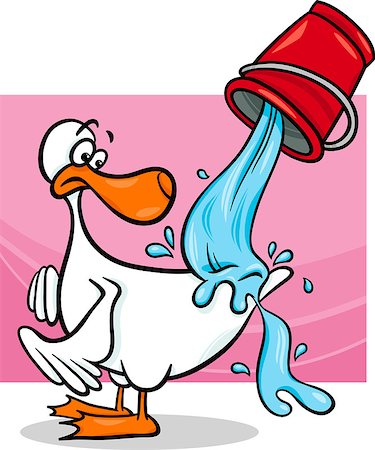 simsearch:400-07410472,k - Cartoon Concept Illustration of Water Off A Ducks Back Saying Stock Photo - Budget Royalty-Free & Subscription, Code: 400-07224186