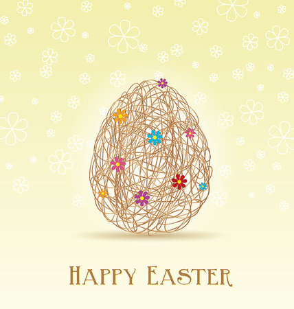 frohe ostern - Decorate with Easter egg with space for text Foto de stock - Super Valor sin royalties y Suscripción, Código: 400-07224252