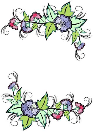 simsearch:400-08334706,k - Illustration of frame from abstract flowers Foto de stock - Super Valor sin royalties y Suscripción, Código: 400-07224365